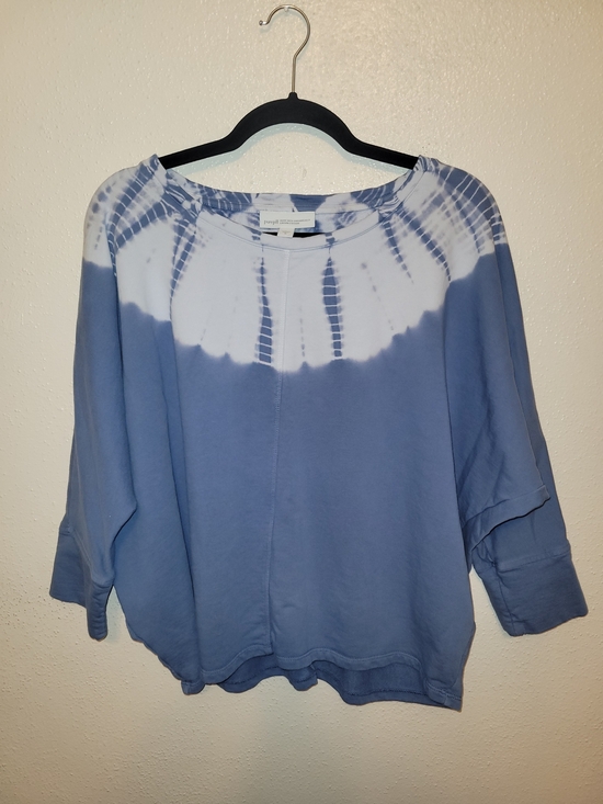 Pure Jill Tops - Pure Jill Jjill Coastal Tie-Dye Blue Dolman Sleece Pullover Top